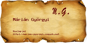 Márián Györgyi névjegykártya