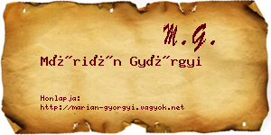 Márián Györgyi névjegykártya